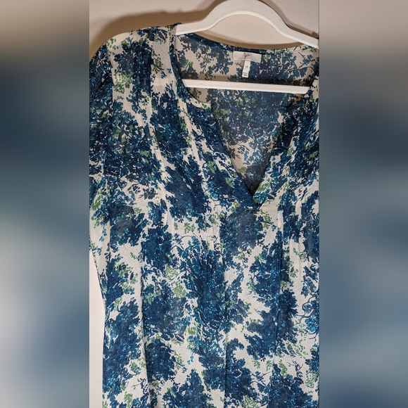 Joie Blue/Green Silk Floral Top - Picture 4 of 6